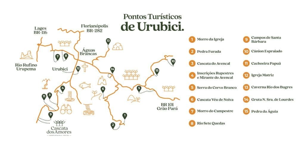 Mapa Urubici Cascata dos Amores